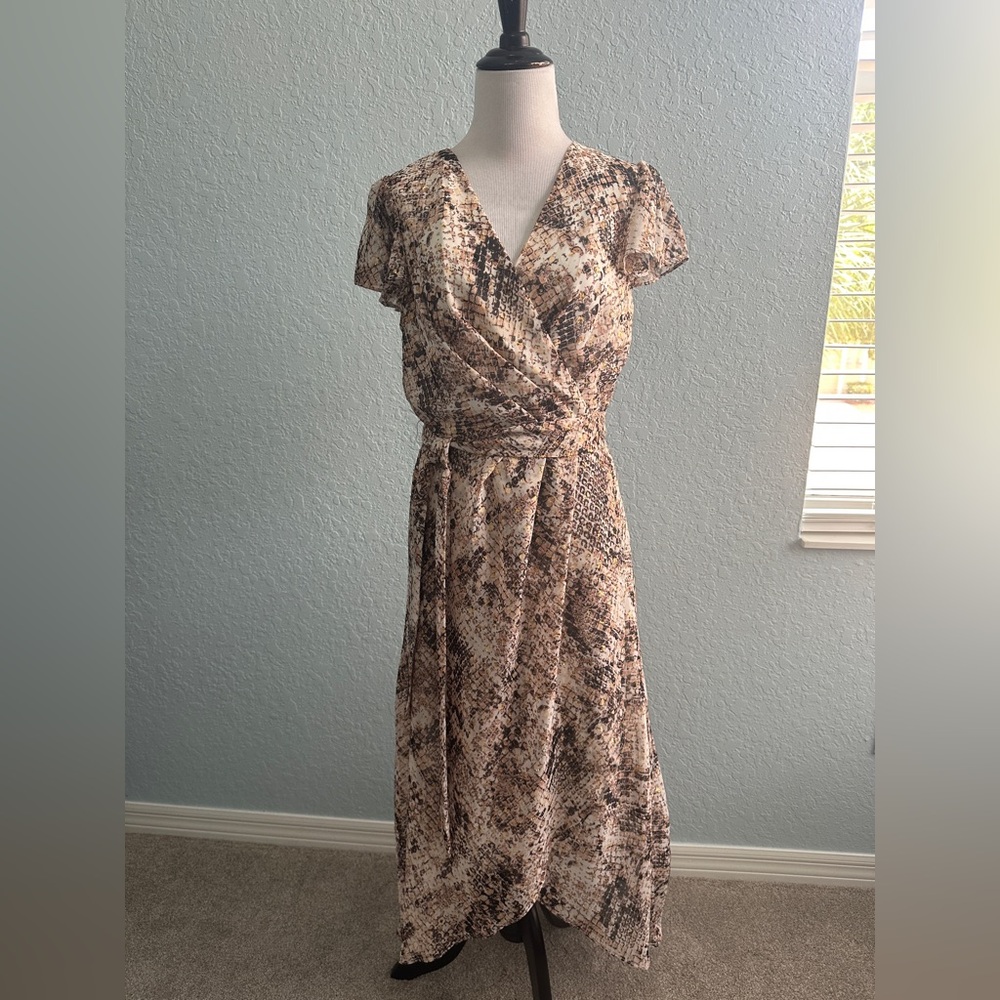 Snake Print Wrap Dress